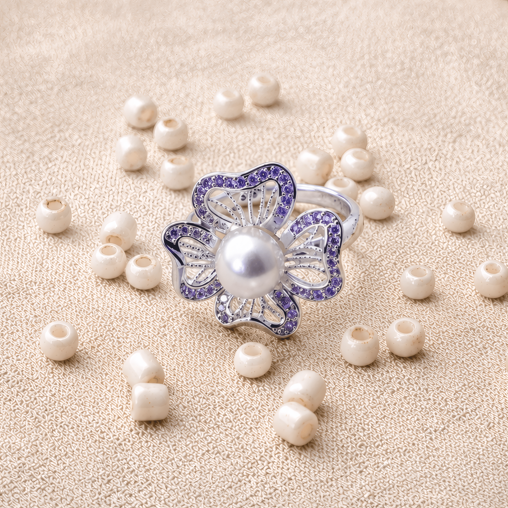 Bague Fleur Argentée - Jawhar Store